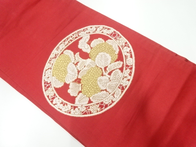 JAPANESE KIMONO / ANTIQUE NAGOYA OBI / WOVEN HYDRANGEA